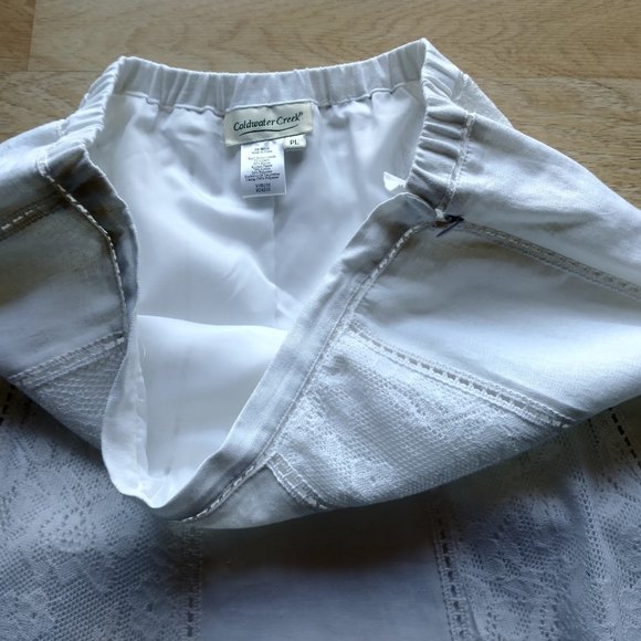 Coldwater Creek Linen Blend Lace Maxi Fare Skirt - Picture 5 of 7